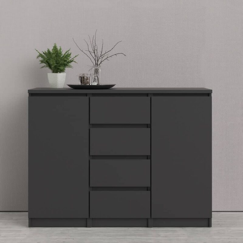 Furniture To Go Naia Sideboard 4 Drawers 2 Doors Matt Black