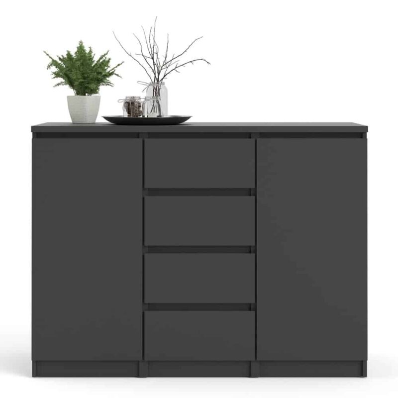Furniture To Go Naia Sideboard 4 Drawers 2 Doors Matt Black