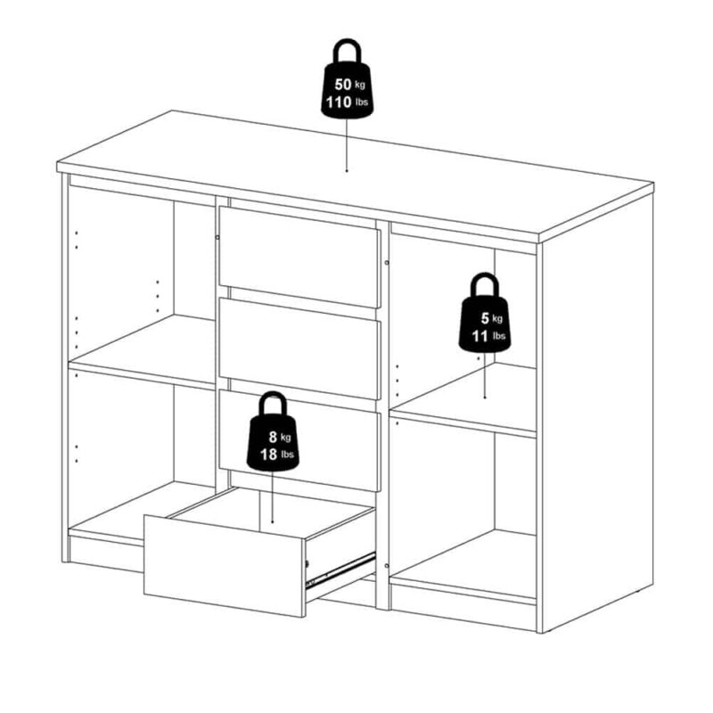 Furniture To Go Naia Sideboard 4 Drawers 2 Doors Matt Black