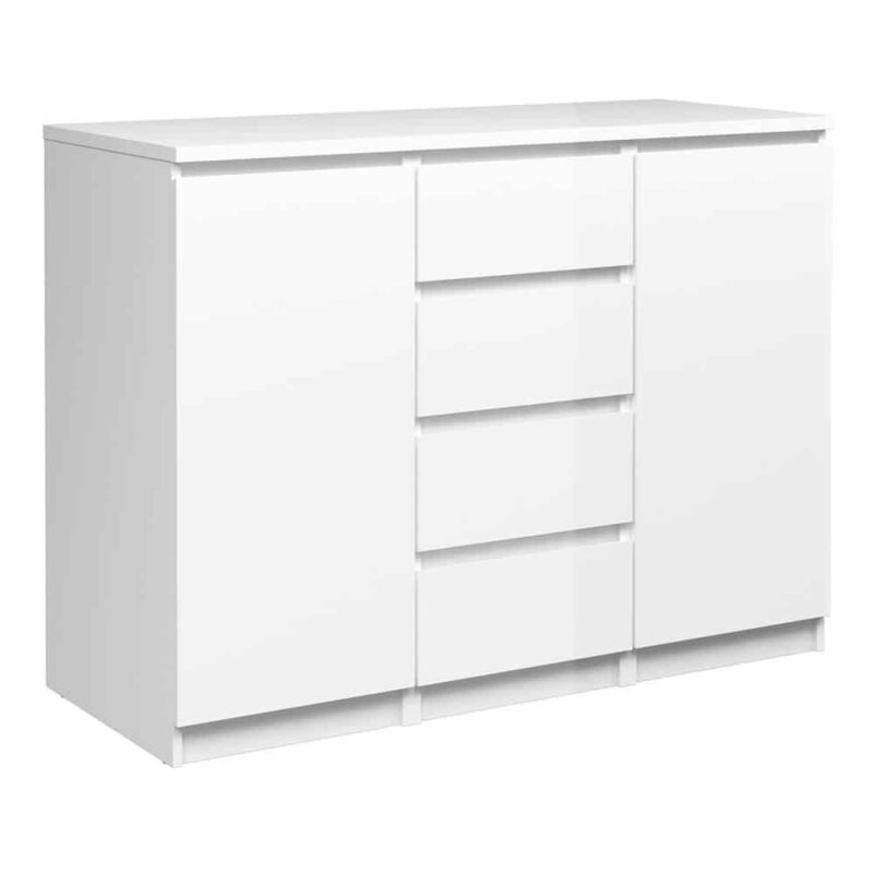 Furniture To Go Naia Sideboard 4 Drawers 2 Doors White High Gloss