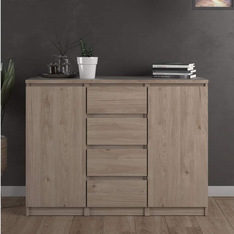 Furniture To Go Naia Sideboard 4 Drawers 2 Doors Jackson Hickory Oak
