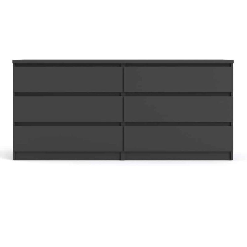 Furniture To Go Naia Wide 6 Drawer Chest Matt Black