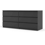 Furniture To Go Naia Wide 6 Drawer Chest Matt Black