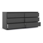 Furniture To Go Naia Wide 6 Drawer Chest Matt Black