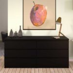 Furniture To Go Naia Wide 6 Drawer Chest Matt Black