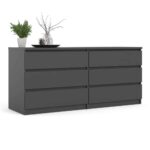 Furniture To Go Naia Wide 6 Drawer Chest Matt Black