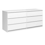 Furniture To Go Naia Wide 6 Drawer Chest White High Gloss