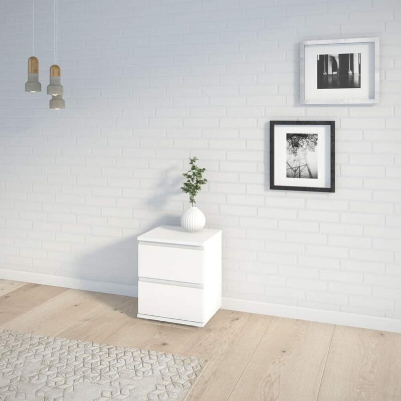 Furniture To Go Nova Bedside 2 Drawer White