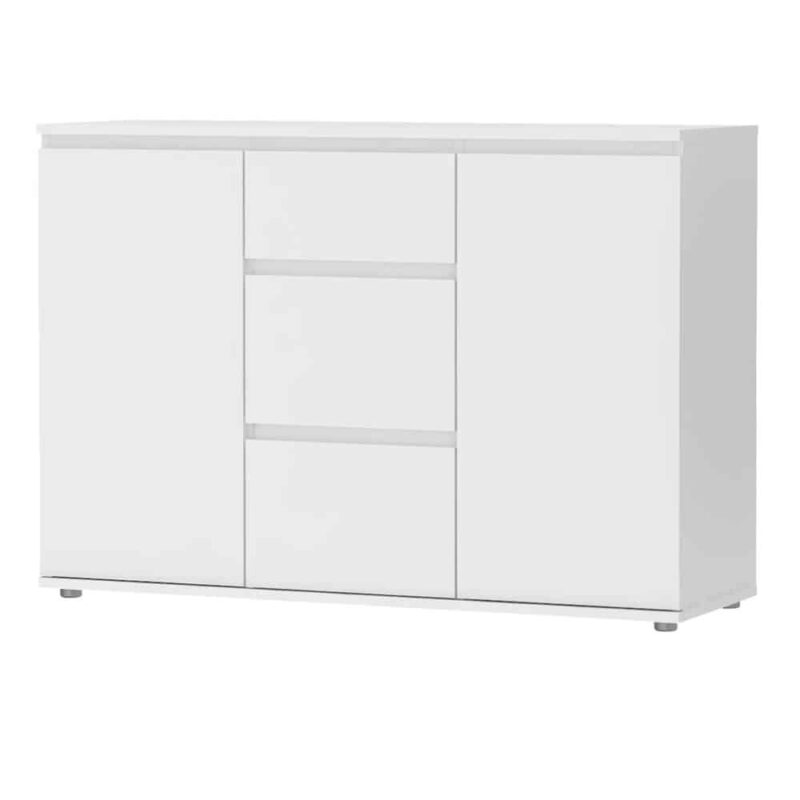 Furniture To Go Nova Sideboard 3 Drawers 2 Doors White