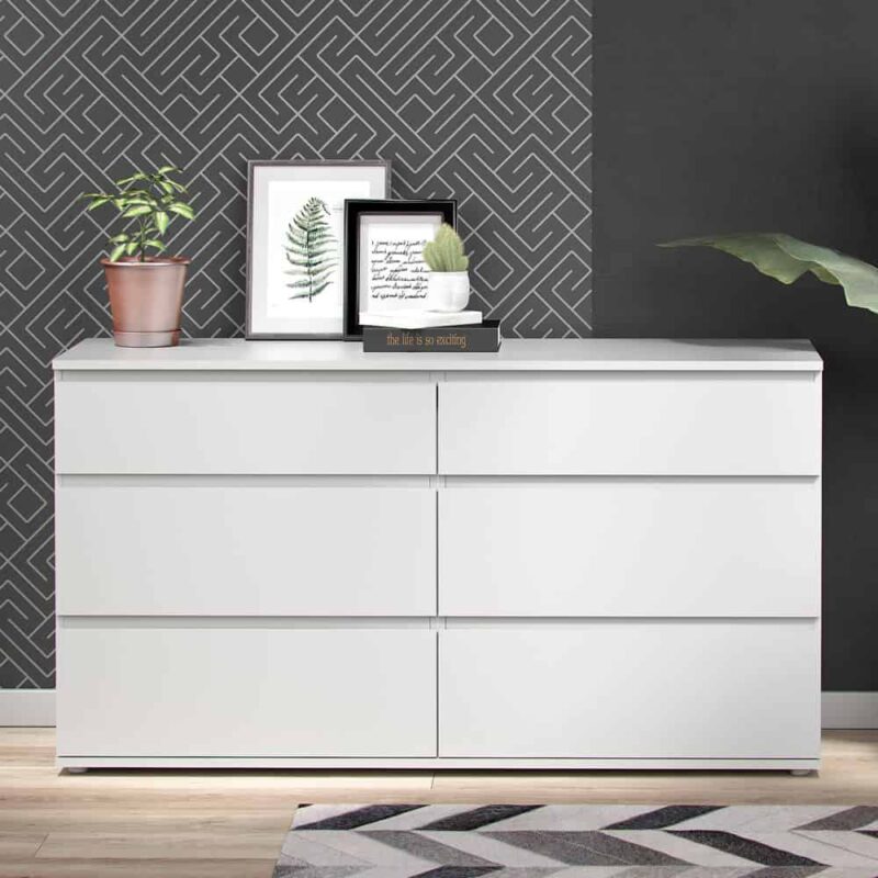 Furniture To Go Nova Wide Chest Of 6 Drawers White