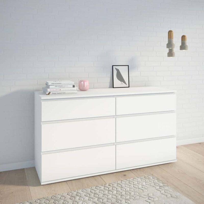 Furniture To Go Nova Wide Chest Of 6 Drawers White