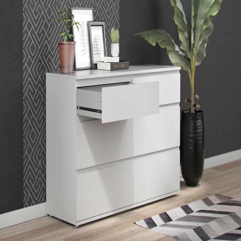 Furniture To Go Nova Wide Chest Of 6 Drawers White
