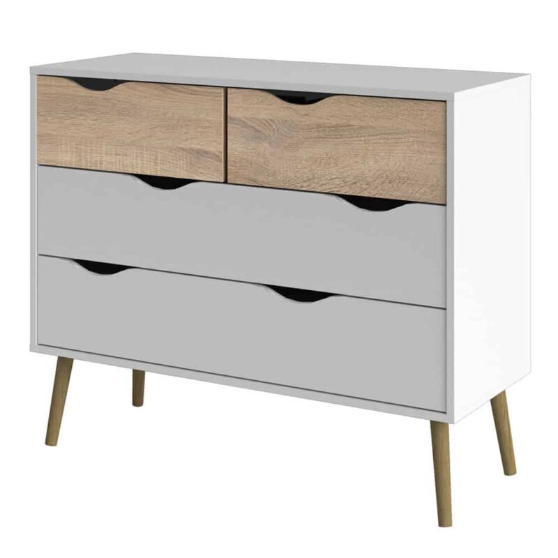 Furniture To Go Oslo Chest Of 4 Drawers White Oak