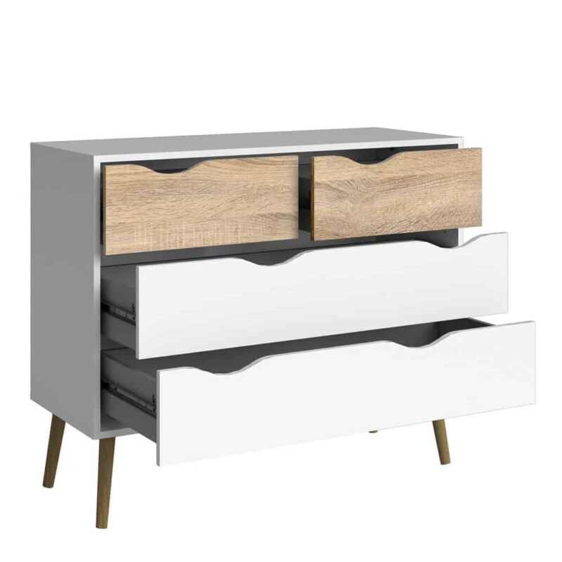 Furniture To Go Oslo Chest Of 4 Drawers White Oak
