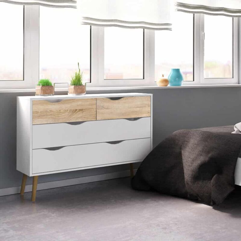 Furniture To Go Oslo Chest Of 4 Drawers White Oak
