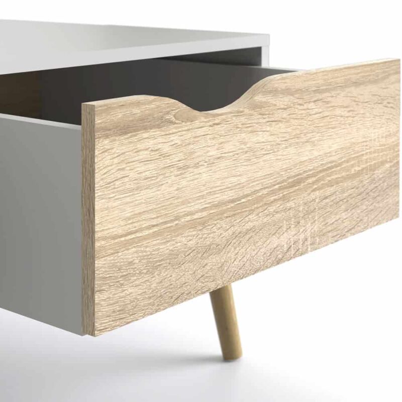 Furniture To Go Oslo Coffee Table 1 Drawer 1 Shelf White Oak
