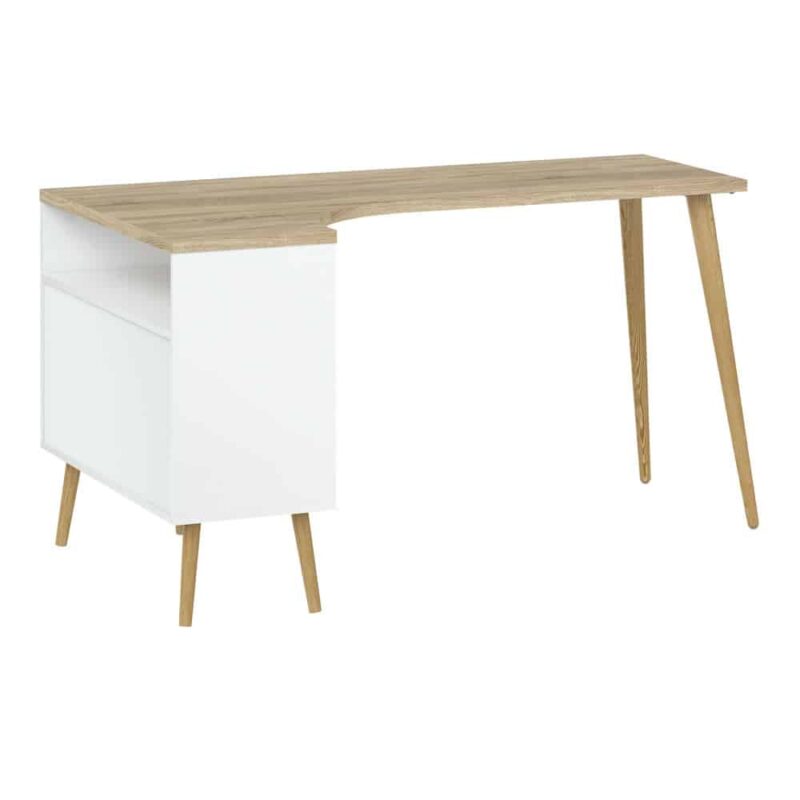 Furniture To Go Oslo Desk 2 Drawer White Oak