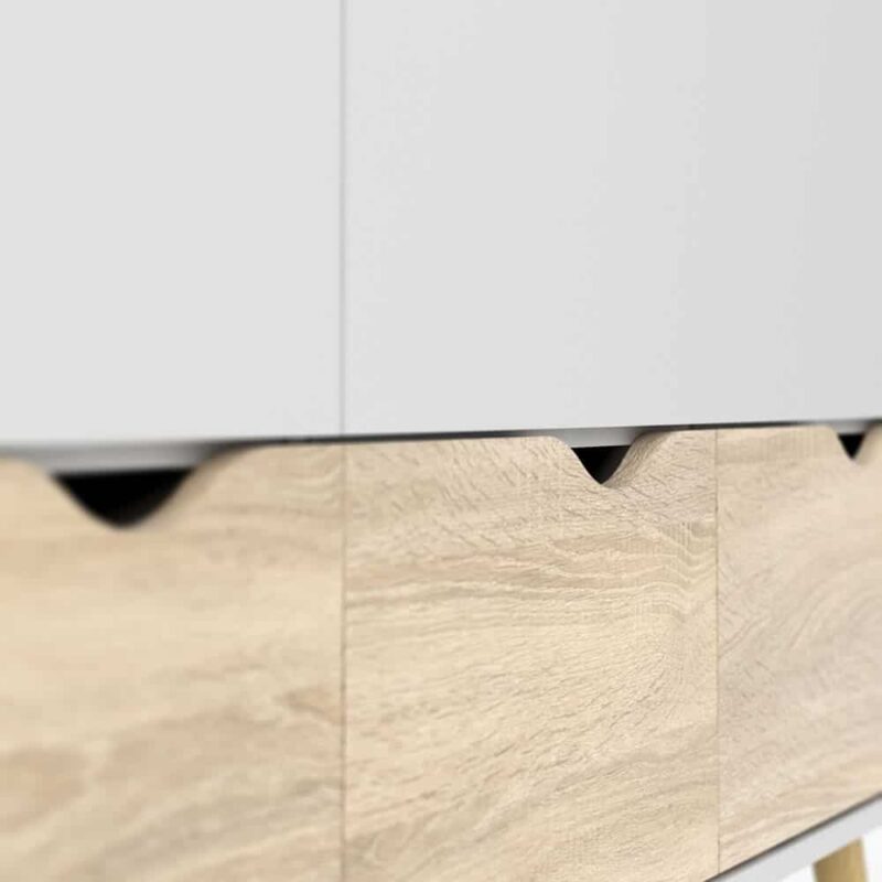 Furniture To Go Oslo Wardrobe 3 Doors 3 Drawers White Oak