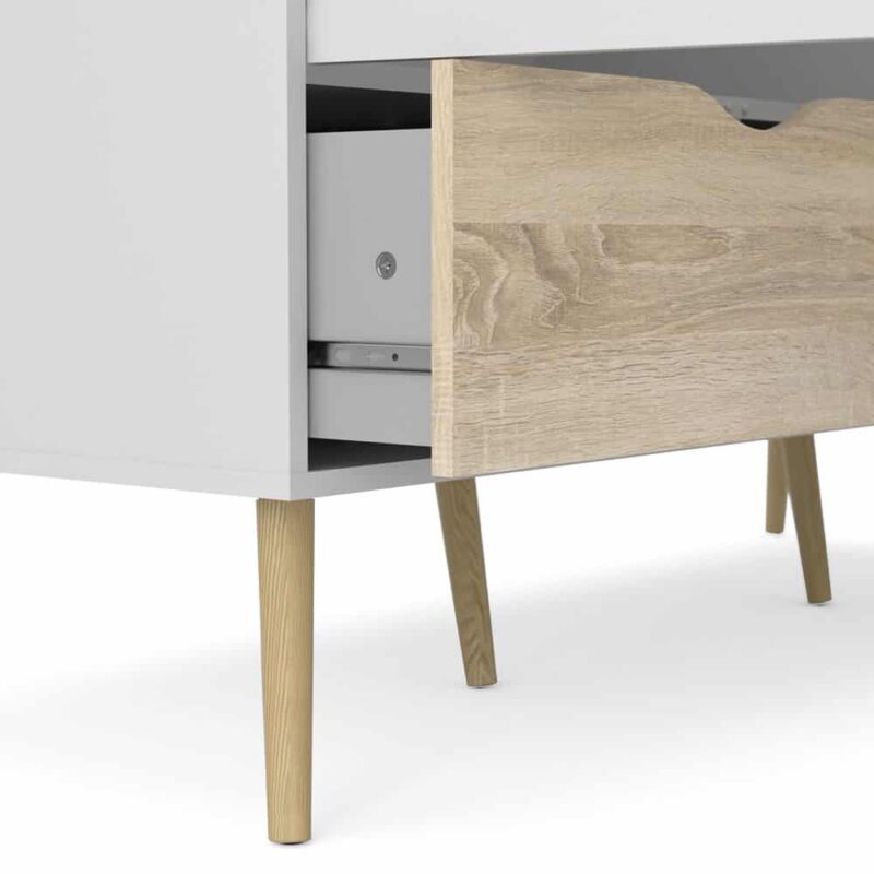 Furniture To Go Oslo Wardrobe 3 Doors 3 Drawers White Oak