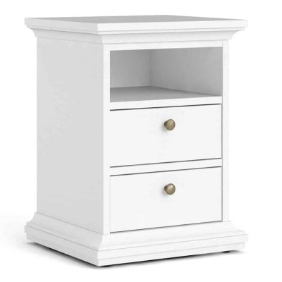 Furniture To Go Paris Bedside 2 Drawers White