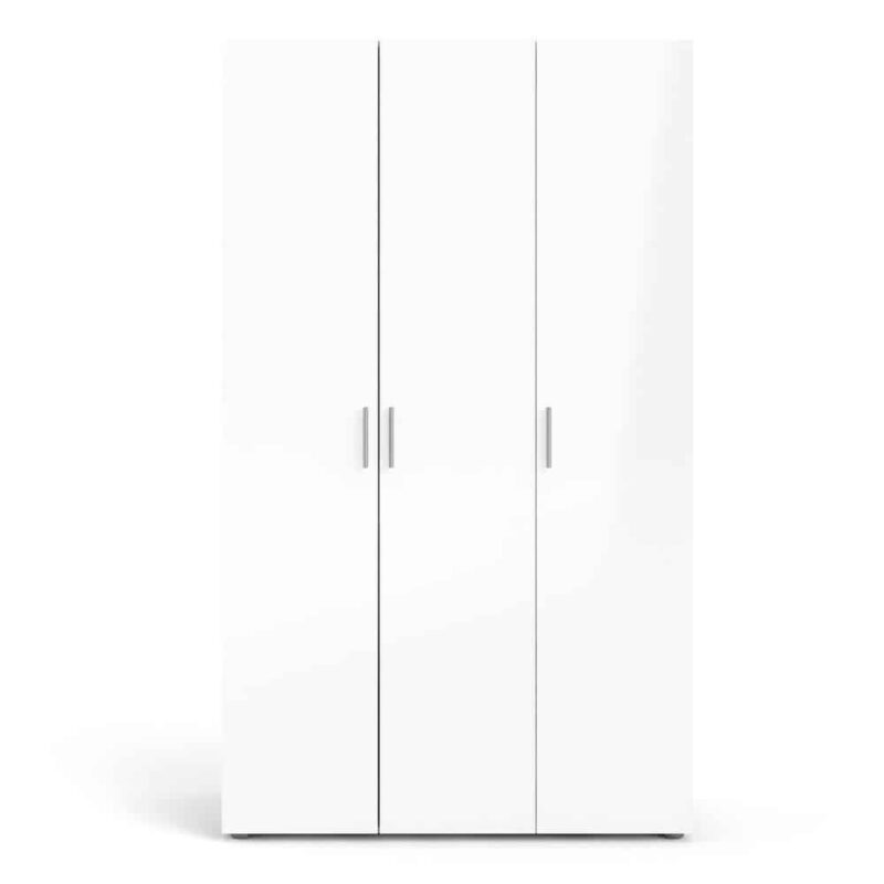 Furniture To Go Pepe 3 Door Wardrobe Oak White High Gloss