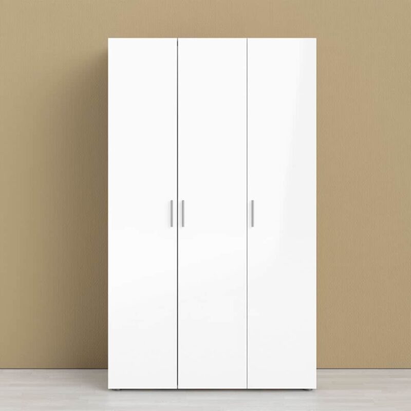 Furniture To Go Pepe 3 Door Wardrobe Oak White High Gloss