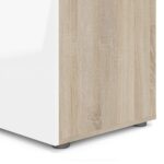 Furniture To Go Pepe 3 Door Wardrobe Oak White High Gloss