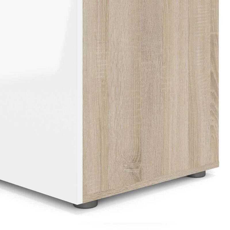 Furniture To Go Pepe 3 Door Wardrobe Oak White High Gloss