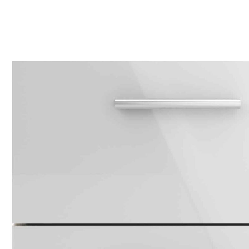 Furniture To Go Pepe Bedside 2 Drawers Oak White High Gloss