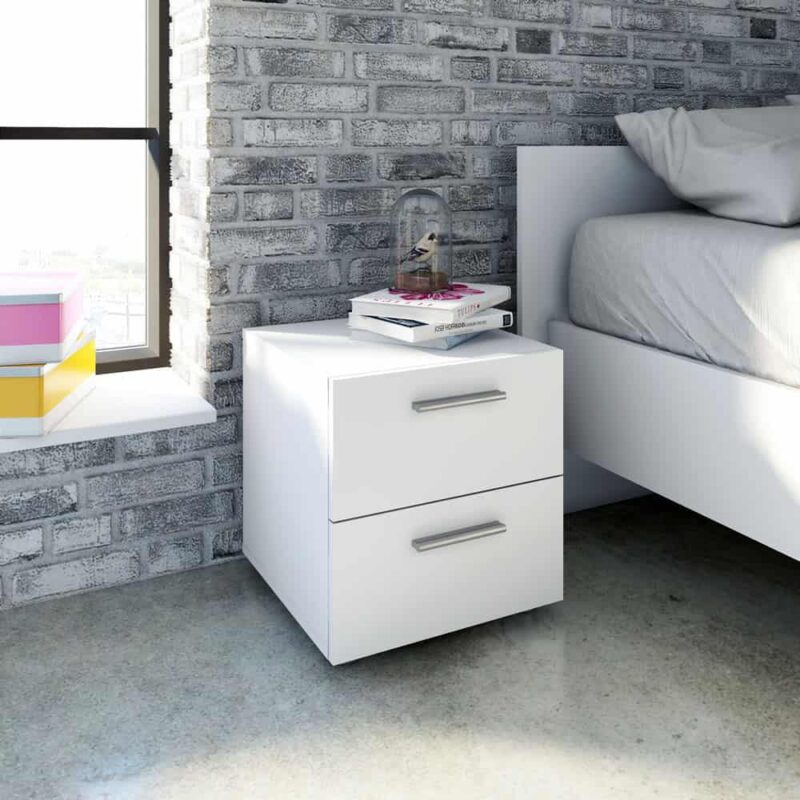 Furniture To Go Pepe Bedside 2 Drawers White