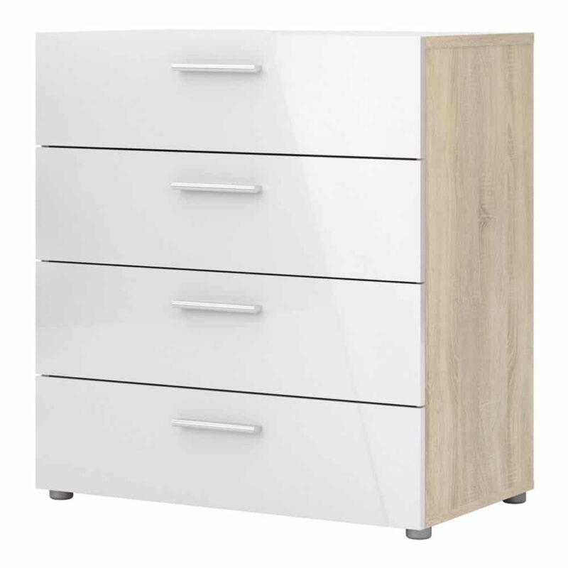 Furniture To Go Pepe Chest Of 4 Drawers Oak White High Gloss