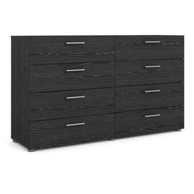 Furniture To Go Pepe Wide Chest Of 8 Drawers Black Woodgrain