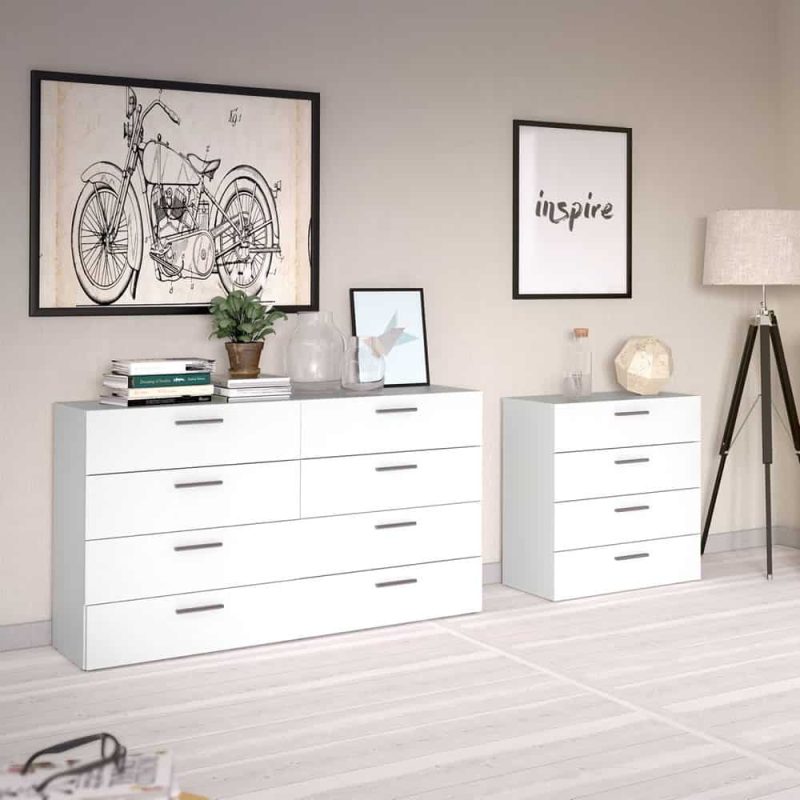 Furniture To Go Pepe Wide Chest Of 8 Drawers White - The Home and ...