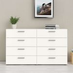 Furniture To Go Pepe Wide Chest Of 8 Drawers White Woodgrain