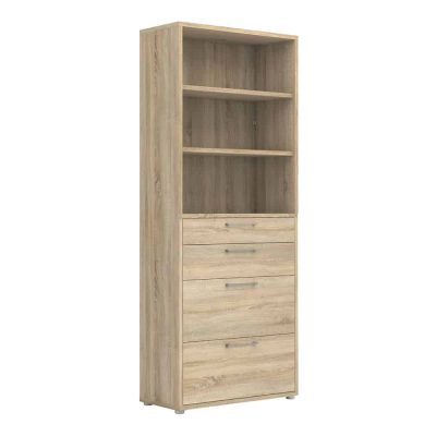 Furniture To Go Prima Bookcase 2 Shelves 2 File Drawers Oak Effect