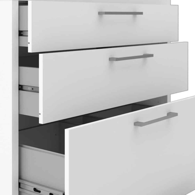 Furniture To Go Prima Bookcase 2 Shelves 2 File Drawers White