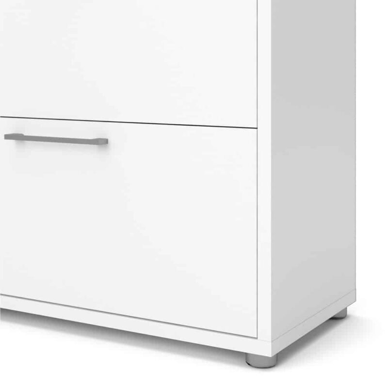 Furniture To Go Prima Bookcase 2 Shelves 2 File Drawers White