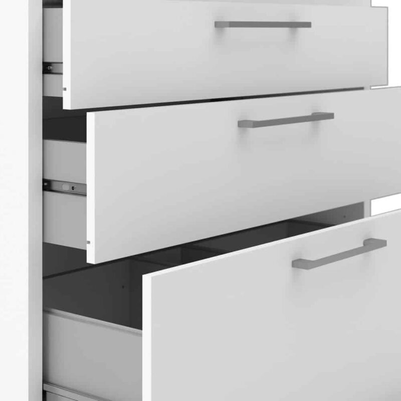 Furniture To Go Prima Bookcase 1 Shelf 2 File Drawers White