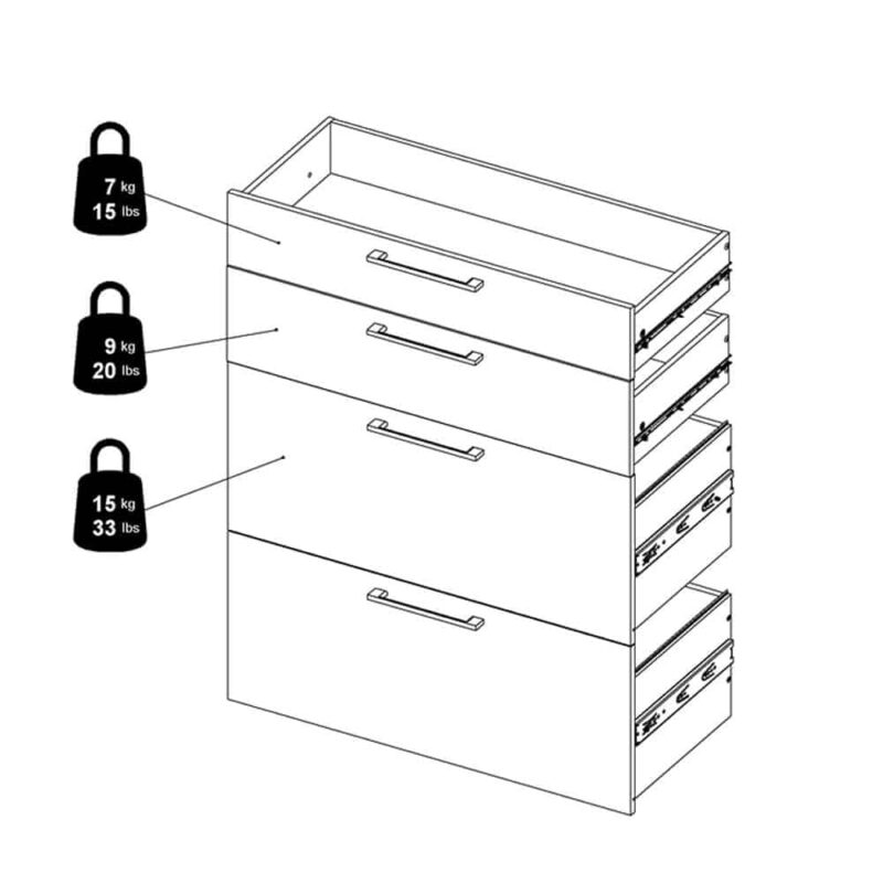 Furniture To Go Prima Bookcase 1 Shelf 2 File Drawers White