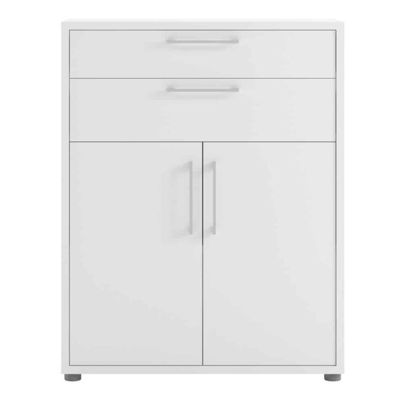 Furniture To Go Prima Cupboard 1 Shelf 2 Drawers 2 Doors White
