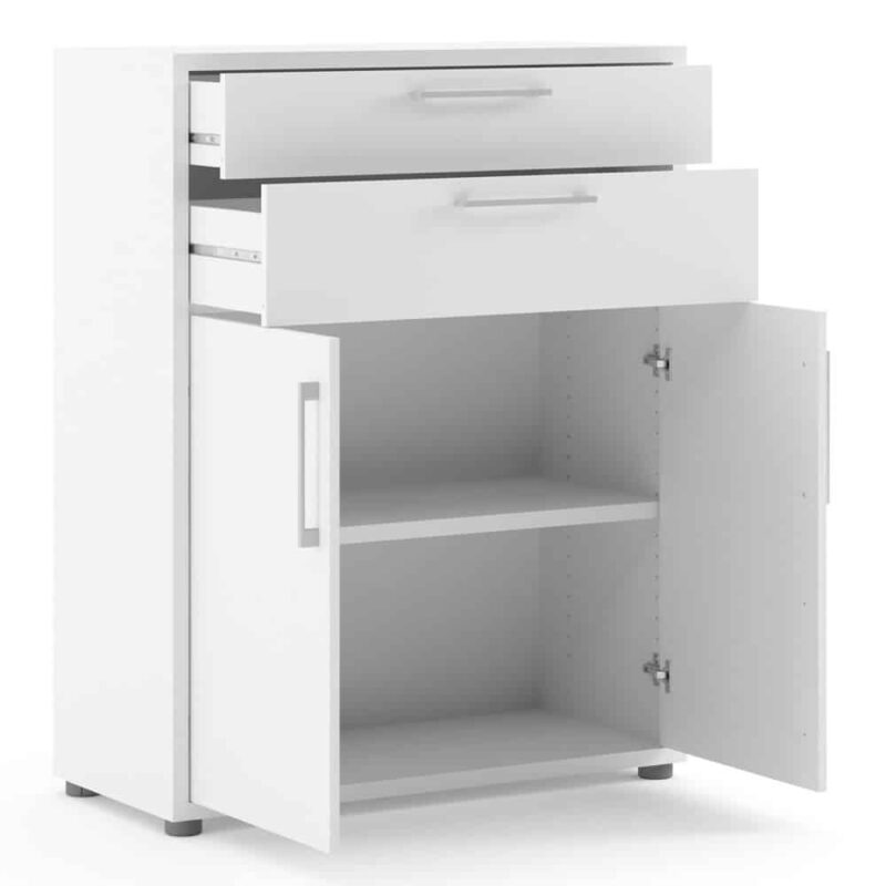 Furniture To Go Prima Cupboard 1 Shelf 2 Drawers 2 Doors White