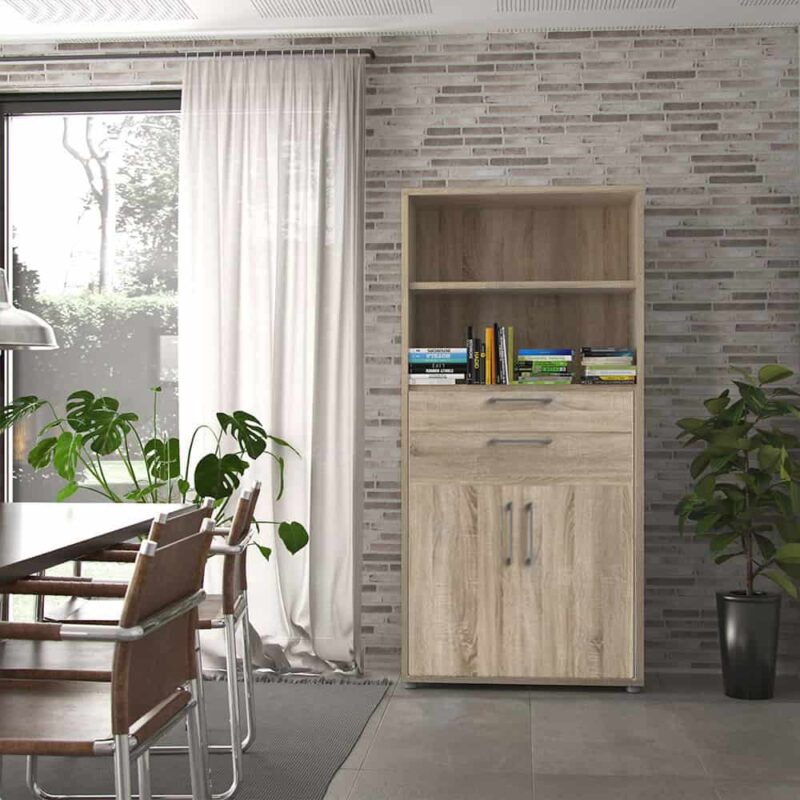 Furniture To Go Prima Cupboard 2 Shelves 2 Drawers 2 Doors Oak
