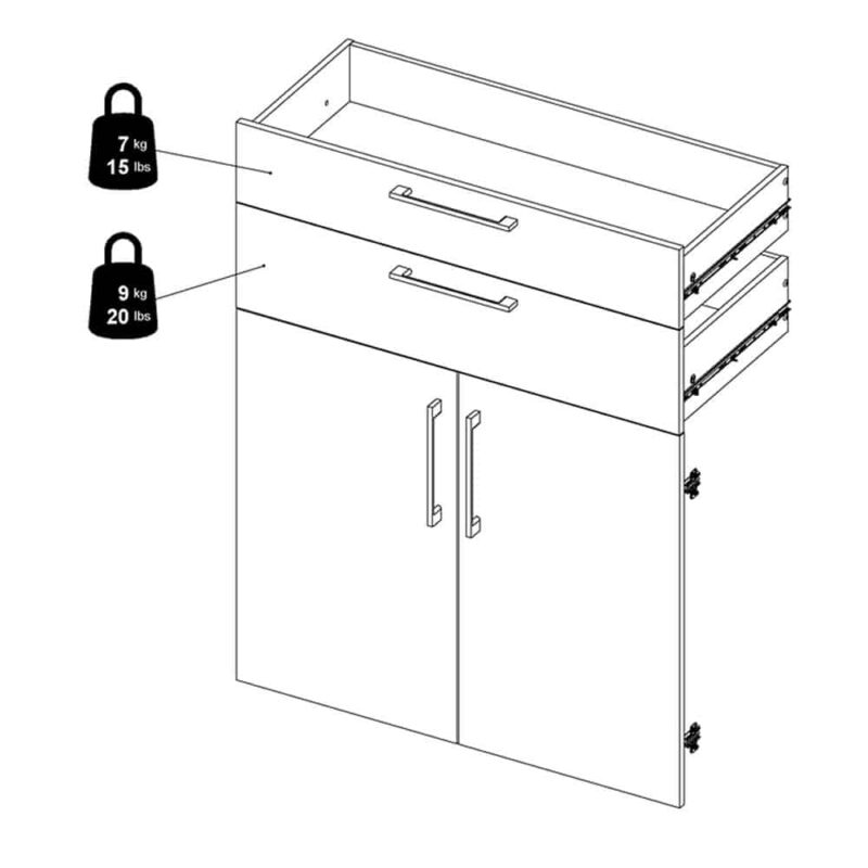 Furniture To Go Prima Cupboard 2 Shelves 2 Drawers 2 Doors Oak
