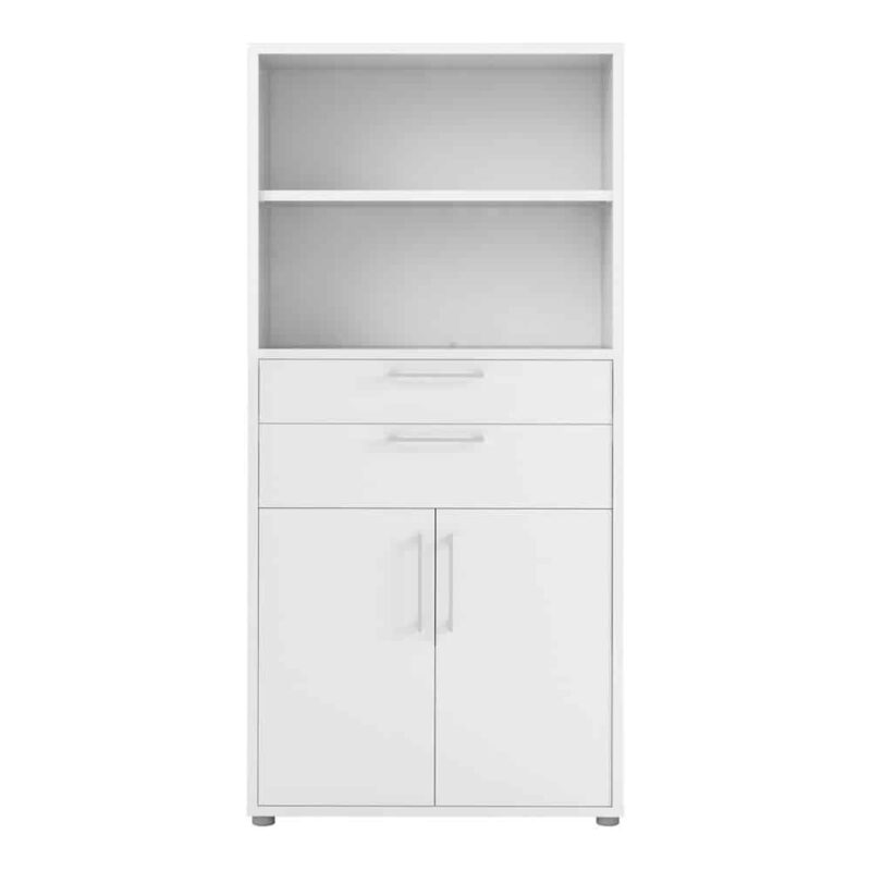 Furniture To Go Prima Cupboard 2 Shelves 2 Drawers 2 Doors White