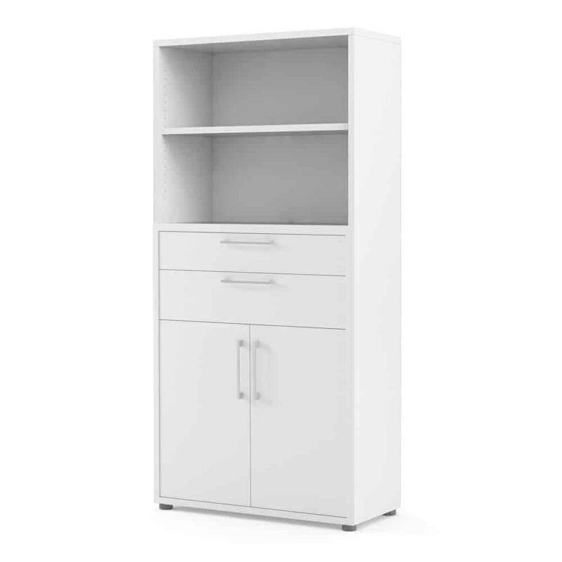 Furniture To Go Prima Cupboard 2 Shelves 2 Drawers 2 Doors White