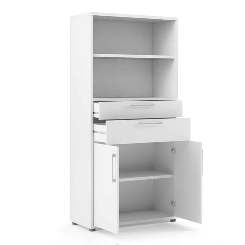 Furniture To Go Prima Cupboard 2 Shelves 2 Drawers 2 Doors White