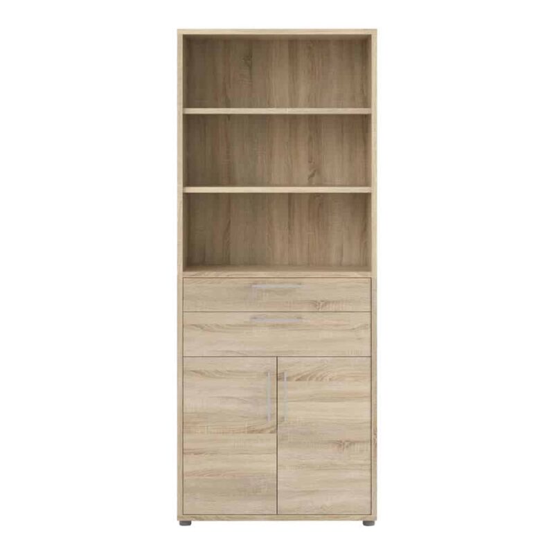 Furniture To Go Prima Cupboard 3 Shelves 2 Drawers 2 Doors Oak
