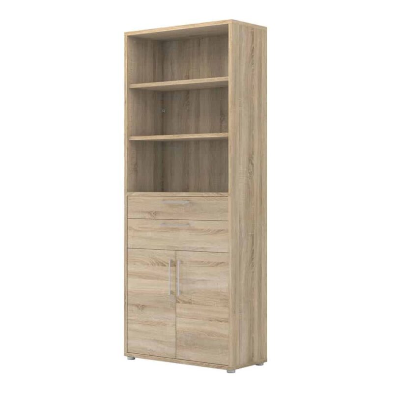 Furniture To Go Prima Cupboard 3 Shelves 2 Drawers 2 Doors Oak