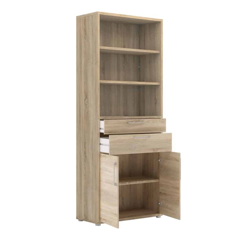 Furniture To Go Prima Cupboard 3 Shelves 2 Drawers 2 Doors Oak