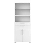 Furniture To Go Prima Cupboard 3 Shelves 2 Drawers 2 Doors White